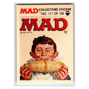 MAD Alfred E. Neuman 1972 Collectors Sticker No.111 of 128